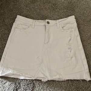 White Denim Skirt Highwaisted